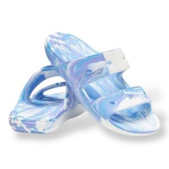Classic Crocs Unisex Marbled Sandal White / Oxygen - Size 8 Mens / 10 Womens main image 12
